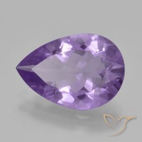 3.43 ct Violet Amethyst Stone, Natural Amethyst in Pear Facet Shape for Sale
