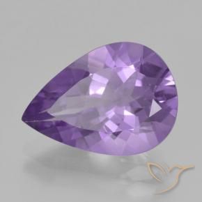 3.88 ct Violet Amethyst Stone, Natural Amethyst in Pear Facet Shape for Sale