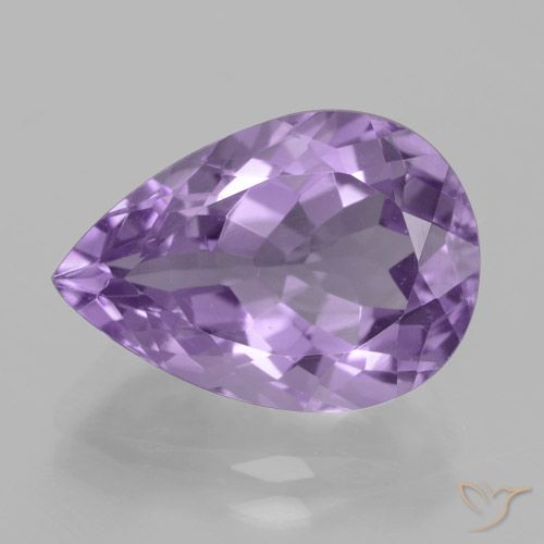 4.81ct Natural Medium Violet Amethyst, Pear Shape, VVS