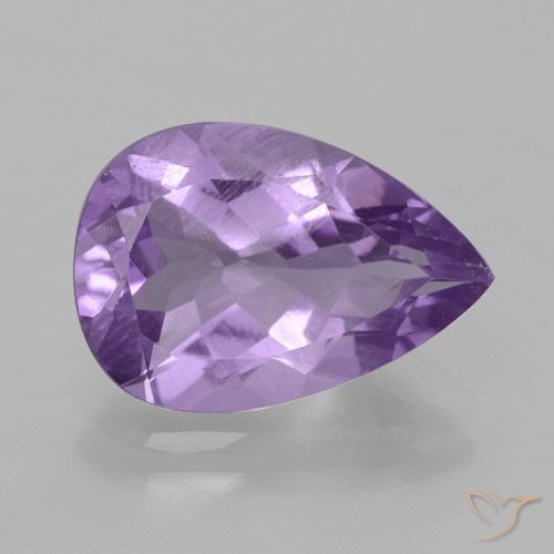 3.76ct Natural Medium Violet Pink Amethyst, Pear Shape, VVS