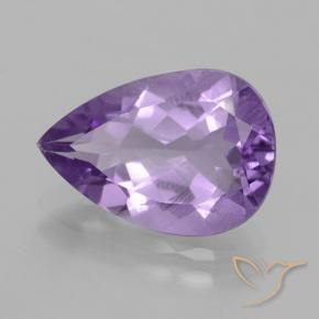 3.76 ct Violet Amethyst Stone, Natural Amethyst in Pear Facet Shape for Sale