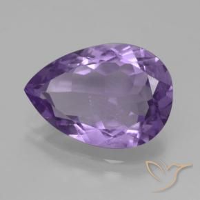 3.97 ct Violet Amethyst Stone, Natural Amethyst in Pear Facet Shape for Sale