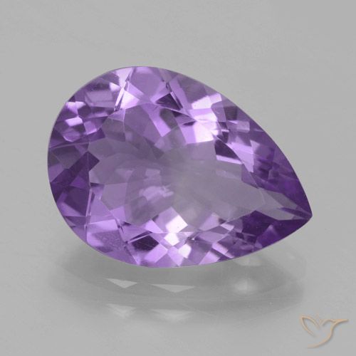 4.34ct Natural Deep Violet Amethyst, Pear Shape, VVS