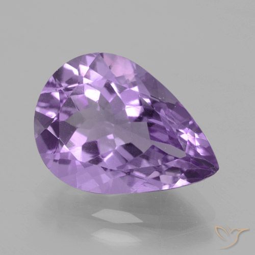 4.20ct Natural Medium Violet Amethyst, Pear Shape, VVS