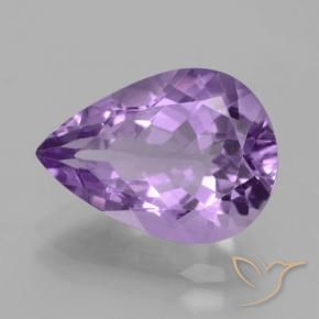 4.20 ct Violet Amethyst Stone, Natural Amethyst in Pear Facet Shape for Sale