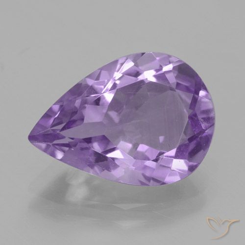 4.24ct Natural Medium Violet Amethyst, Pear Shape, VVS