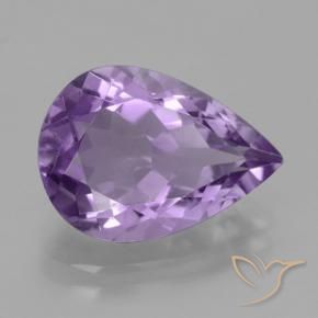4.24 ct Violet Amethyst Stone, Natural Amethyst in Pear Facet Shape for Sale