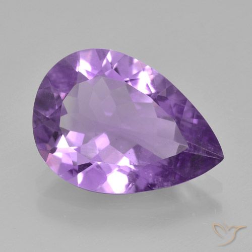 3.46ct Natural Medium Violet Amethyst, Pear Shape, VVS-VS