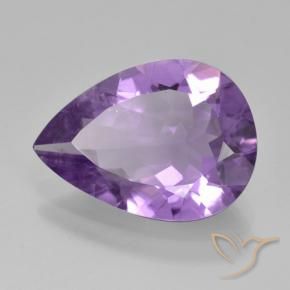 3.46 ct Violet Amethyst Stone, Natural Amethyst in Pear Facet Shape for Sale