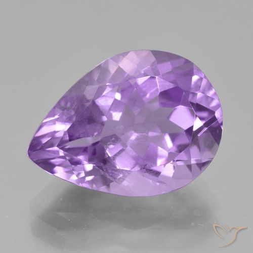 4.78ct Natural Medium Violet Amethyst, Pear Shape, VVS-VS