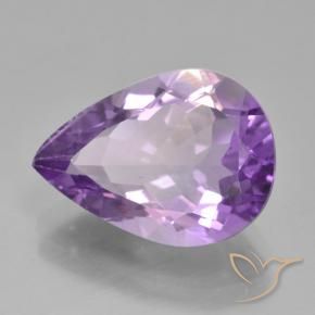 4.36 ct Violet Amethyst Stone, Natural Amethyst in Pear Facet Shape for Sale