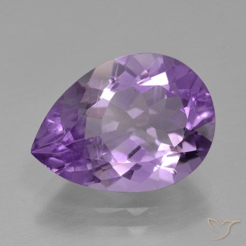 4.12ct Natural Medium Violet Amethyst, Pear Shape, VS