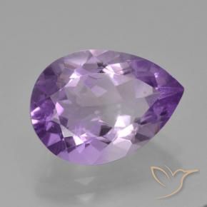 4.12 ct Violet Amethyst Stone, Natural Amethyst in Pear Facet Shape for Sale