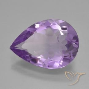 3.92 ct Violet Amethyst Stone, Natural Amethyst in Pear Facet Shape for Sale