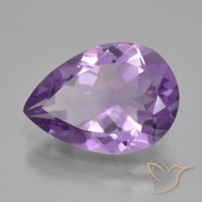 4.09 ct Violet Amethyst Stone, Natural Amethyst in Pear Facet Shape for Sale