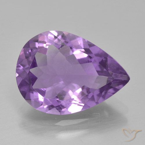 3.99ct Natural Medium Violet Amethyst, Pear Shape, VVS-VS