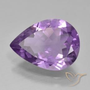 3.99 ct Violet Amethyst Stone, Natural Amethyst in Pear Facet Shape for Sale