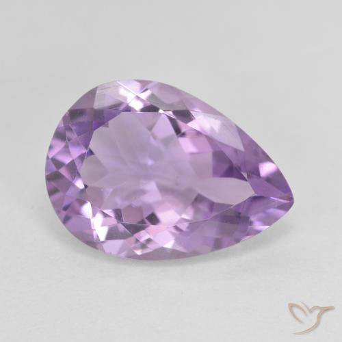 4.24ct Natural Medium Pink Violet Amethyst, Pear Shape, VVS