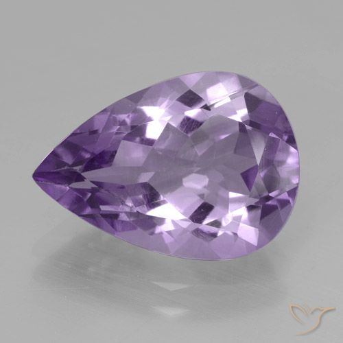 4.37ct Natural Medium Violet Amethyst, Pear Shape, VVS