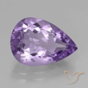 4.37 ct Violet Amethyst Stone, Natural Amethyst in Pear Facet Shape for Sale