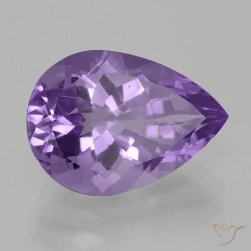 4.70 ct Violet Amethyst Stone, Natural Amethyst in Pear Facet Shape for Sale