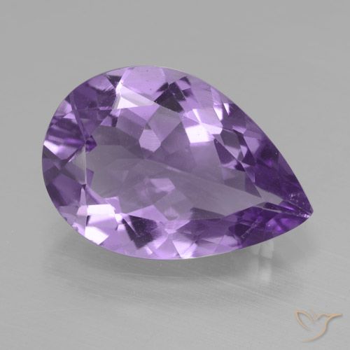 3.88ct Natural Medium Violet Amethyst, Pear Shape, VVS
