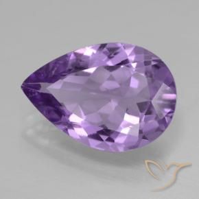 3.88 ct Violet Amethyst Stone, Natural Amethyst in Pear Facet Shape for Sale