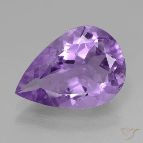 3.96ct Natural Deep Violet Amethyst, Pear Shape, VS