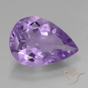 3.96 ct Violet Amethyst Stone, Natural Amethyst in Pear Facet Shape for Sale