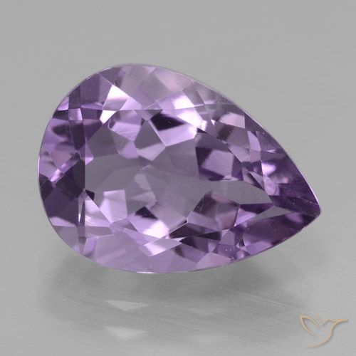 4.83ct Natural Medium Violet Amethyst, Pear Shape, VVS