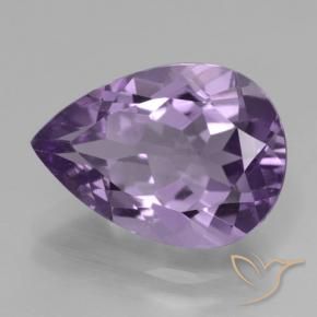 4.83 ct Violet Amethyst Stone, Natural Amethyst in Pear Facet Shape for Sale