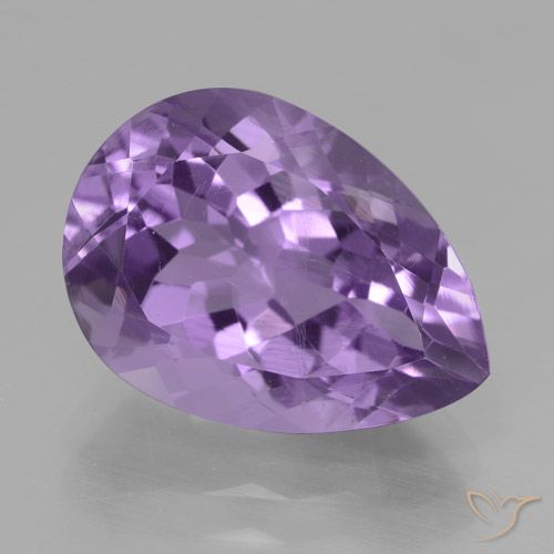 5.10ct Natural Deep Violet Amethyst, Pear Shape, VS