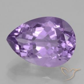 5.10 ct Violet Amethyst Stone, Natural Amethyst in Pear Facet Shape for Sale