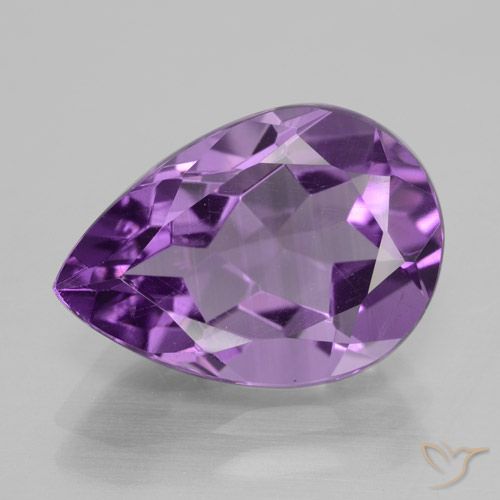4.61ct Natural Pinkish Violet Amethyst, Pear Shape, VVS