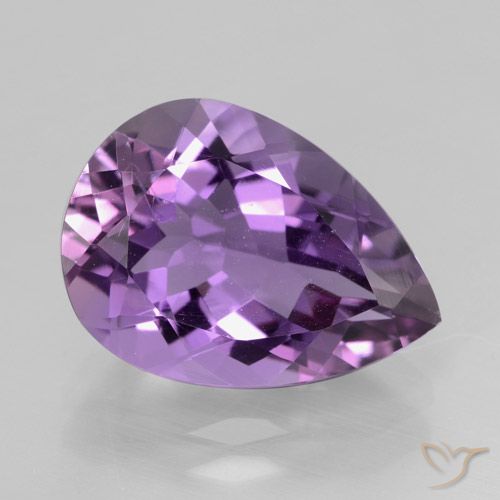 4.85ct Natural Pinkish Violet Amethyst, Pear Shape, VVS