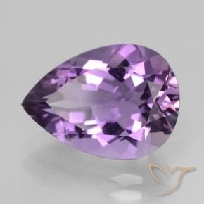 4.85 ct Violet Amethyst Stone, Natural Amethyst in Pear Facet Shape for Sale