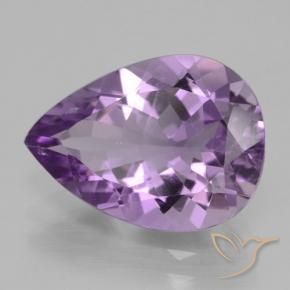 4.05 ct Violet Amethyst Stone, Natural Amethyst in Pear Facet Shape for Sale