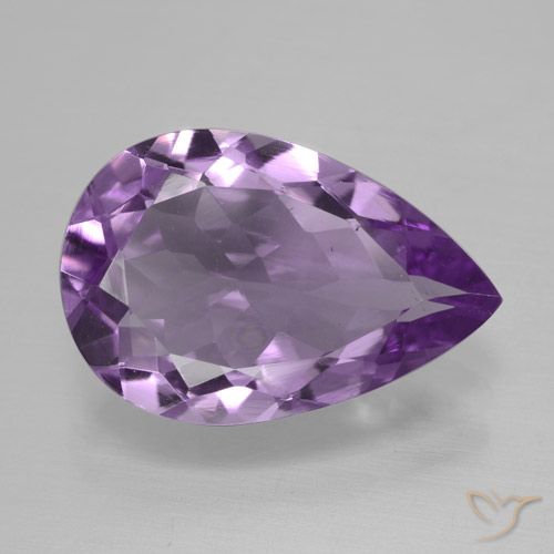 4.12ct Natural Medium Violet Amethyst, Pear Shape, VVS