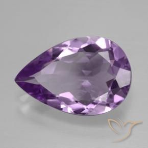 4.12 ct Violet Amethyst Stone, Natural Amethyst in Pear Facet Shape for Sale