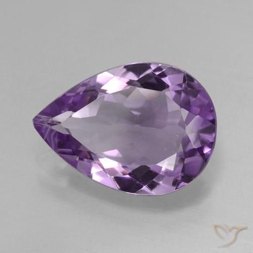 3.60 ct Violet Amethyst Stone, Natural Amethyst in Pear Facet Shape for Sale