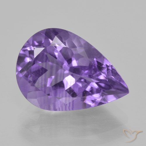 4.50ct Natural Medium Violet Amethyst, Pear Shape, VVS-VS