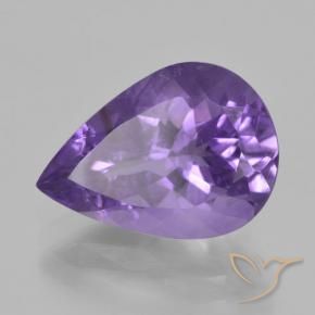 4.50 ct Violet Amethyst Stone, Natural Amethyst in Pear Facet Shape for Sale