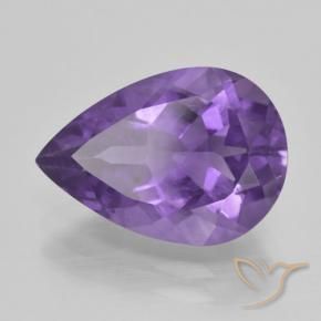 4.38 ct Violet Amethyst Stone, Natural Amethyst in Pear Facet Shape for Sale
