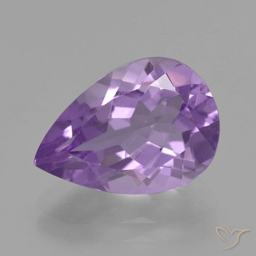 4.48ct Natural Medium Violet Amethyst, Pear Shape, VVS-VS