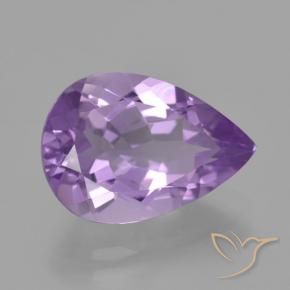 4.48 ct Violet Amethyst Stone, Natural Amethyst in Pear Facet Shape for Sale