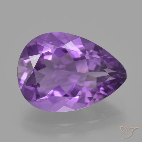 4.59ct Natural Vivid Violet Amethyst, Pear Shape, VVS
