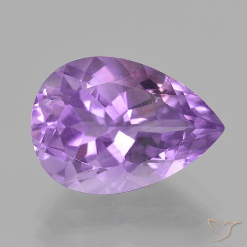 5.09ct Natural Deep Purplish Violet Amethyst, Pear Shape, VS