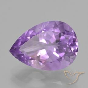 5.09 ct Violet Amethyst Stone, Natural Amethyst in Pear Facet Shape for Sale