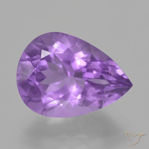 4.81ct Natural Purplish Violet Amethyst, Pear Shape, VS