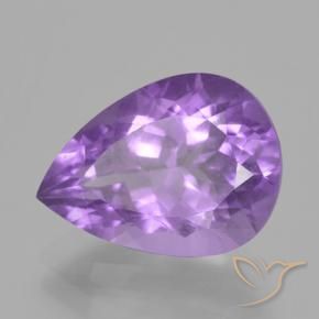 4.81 ct Violet Amethyst Stone, Natural Amethyst in Pear Facet Shape for Sale
